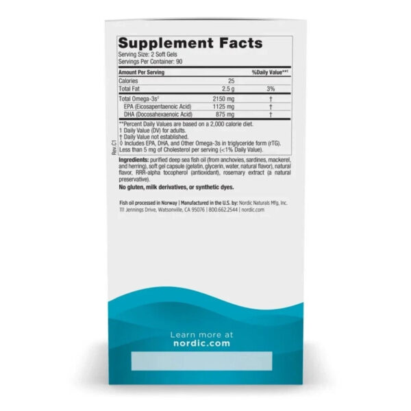 Nordic Naturals Ultimate Omega 2X Softgels, 2150 Mg, Fish Oil, 180 Ct - Image 3