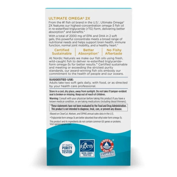 Nordic Naturals Ultimate Omega 2X Softgels, 2150 Mg, Fish Oil, 180 Ct - Image 4